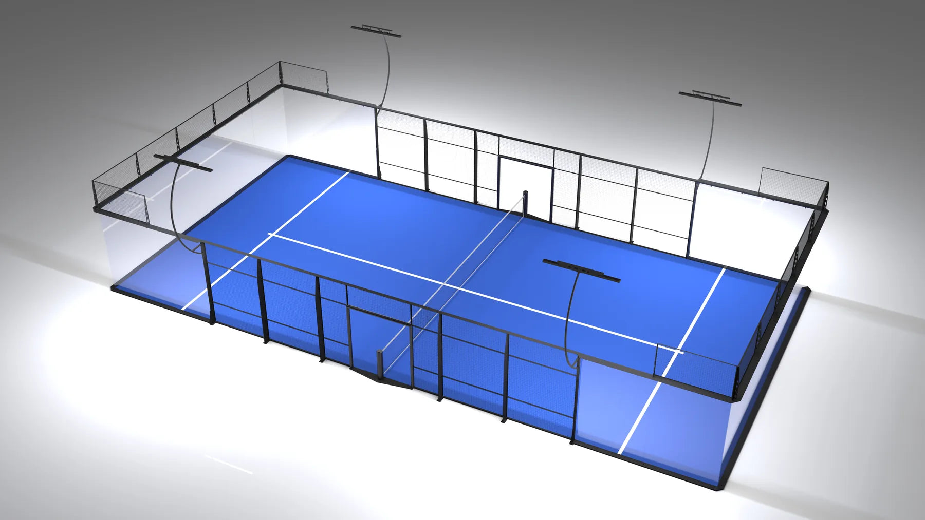 OP-04 Full Super Panoramic padel court render